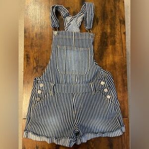 Striped Blue and White Overalls
